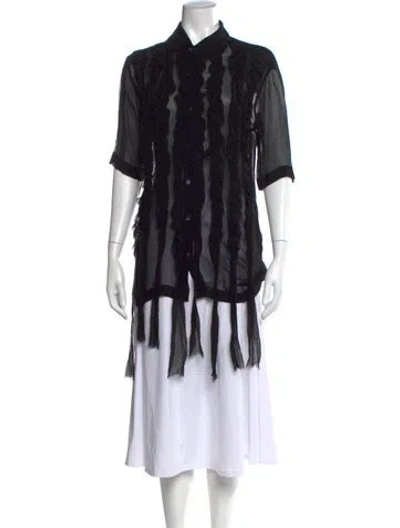 Pre-owned Dries Van Noten Short Sleeve Blouse In Black