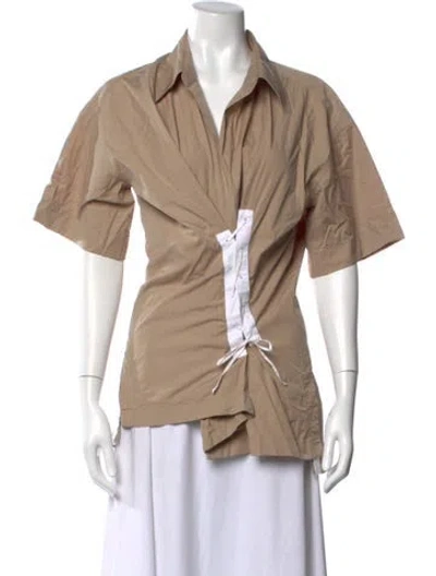 Pre-owned Dries Van Noten Short Sleeve Blouse In Neutral