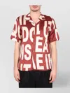 Dries Van Noten Short Sleeve Bowling Collar Printed Shirt In Brown