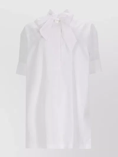 Dries Van Noten Short Sleeve Collared Top Regular Fit In White