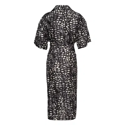 Dries Van Noten Short Sleeve Draped Dress In Black