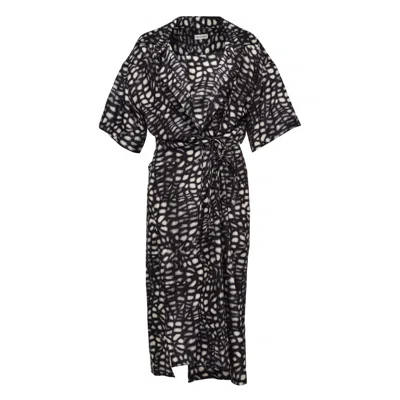 Dries Van Noten Short Sleeve Draped Dress In Black