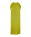 Dries Van Noten Daffie Short-sleeve Drawstring Dress In Green