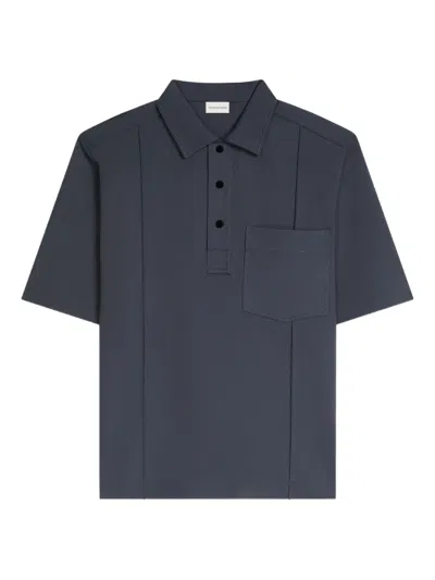 Dries Van Noten Short Sleeve Polo Shirt In Gray