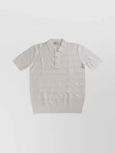 Dries Van Noten Short Sleeve Polo Shirt In Neutrals