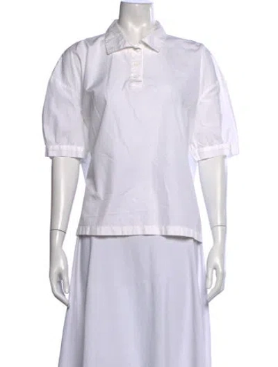 Pre-owned Dries Van Noten Short Sleeve Polo In White