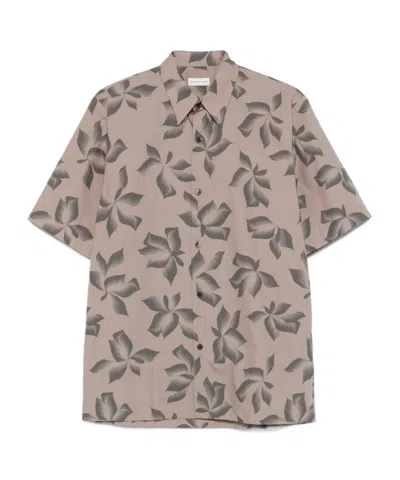 Dries Van Noten Short Sleeve Shirt In Neutral