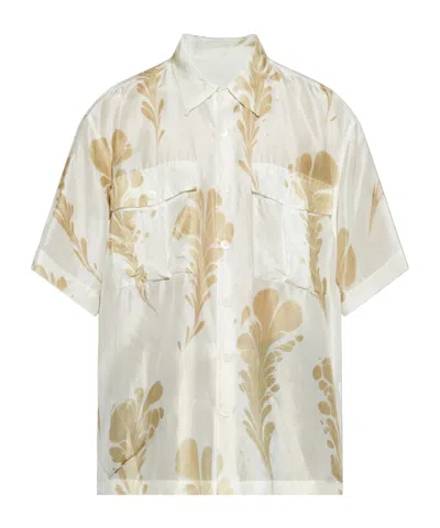 Dries Van Noten Short Sleeve Shirt In Cream