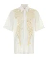 Dries Van Noten Cassidye Shirt With Embroidered Short Sleeves In Neutral
