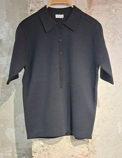Dries Van Noten Short-sleeved Polo Shirt In Black