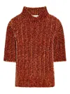 Dries Van Noten Ribbed-knit Chenille Sweater In Red