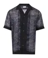 Dries Van Noten Short-sleeved Shirt With Unique Swirling Pattern In Blue
