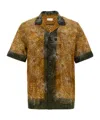 Dries Van Noten Short Sleeve Cotton Shirt In Brown