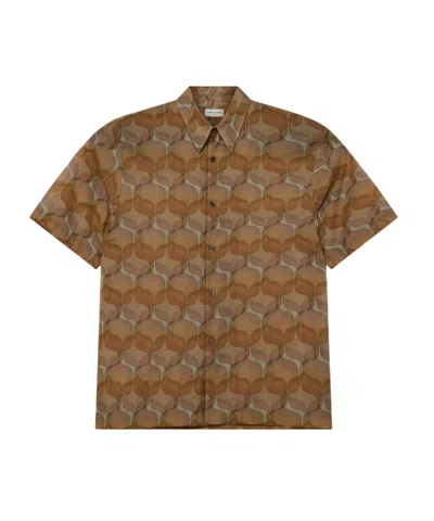 Dries Van Noten Short-sleeved Shirt In Brown