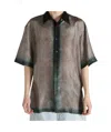 Dries Van Noten Cassidye Silk Shirt In Gray