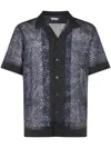 Dries Van Noten Short-sleeved Shirt With Unique Swirling Pattern In Blue