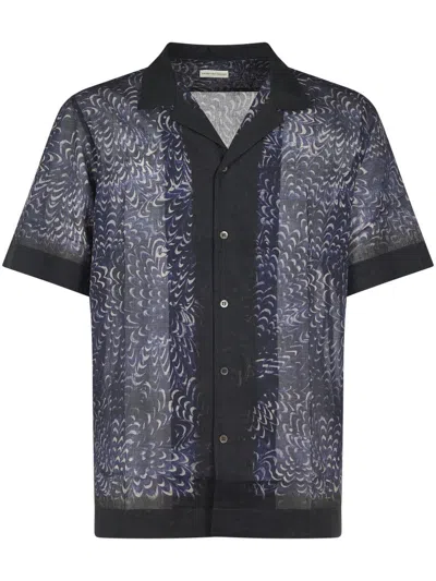 DRIES VAN NOTEN SHORT-SLEEVED SHIRT WITH UNIQUE SWIRLING PATTERN