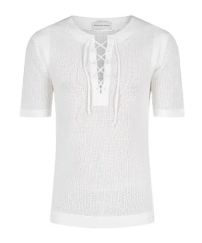 Dries Van Noten Short-sleeved Sweater In White