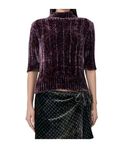 DRIES VAN NOTEN DRIES VAN NOTEN MOCK NECK SHORT-SLEEVED SWEATER