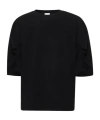 Dries Van Noten Black Cotton Draped T-shirt In Black