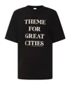 Dries Van Noten Ribbed Black Cotton Jersey T-shirt With Slogan Print In Black