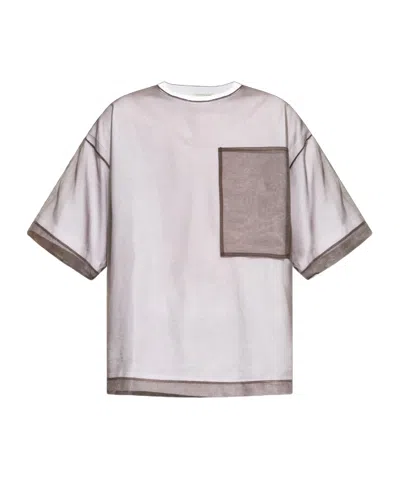 Dries Van Noten Men Semi-sheer Layered T-shirt In Brown