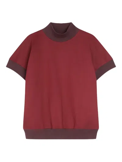 Dries Van Noten Short-sleeved Turtleneck Sweatshirt In Brown