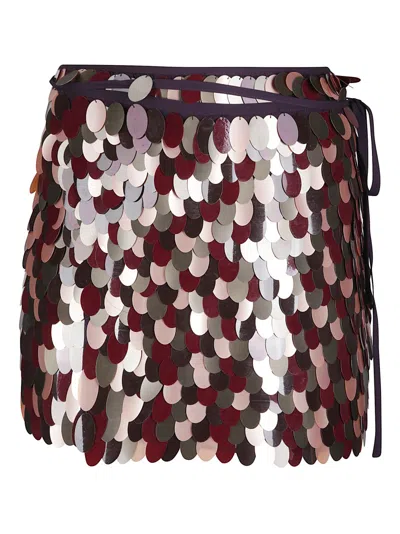 Dries Van Noten Short Wrap Skirt With Side Tie Fastening In Multi