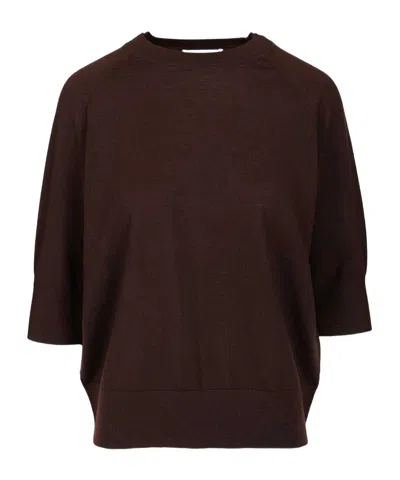 Dries Van Noten Short-sleeved Knitted Jumper In Brown