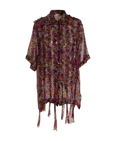 Dries Van Noten Short-sleeved Shirt In Brown