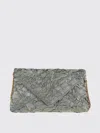 Dries Van Noten Womens Raffia Envelope Crinkled Woven Clutch Bag