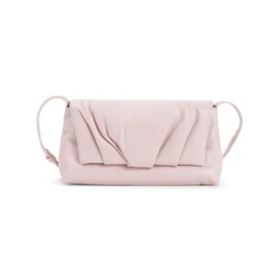 Dries Van Noten Shoulder Bag With Pleated Detail And Sophisticated Leather Finish In Pink