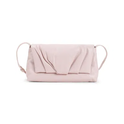 Dries Van Noten Shoulder Bag With Pleated Detail And Sophisticated Leather Finish In Pink