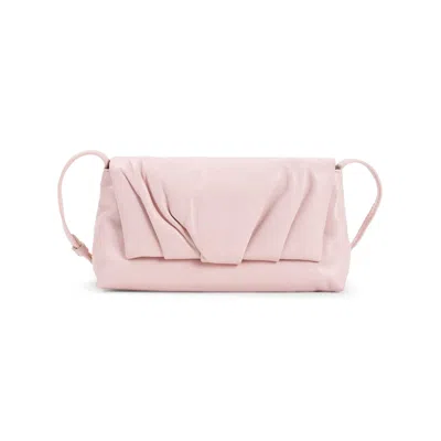 Dries Van Noten Shoulder Bag With Pleated Detail And Sophisticated Leather Finish In Pink