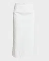 Dries Van Noten Sibyl Denim Midi Skirt In White
