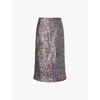 Dries Van Noten Sibyl Sequined Wool-blend Midi Skirt In Multi