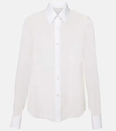 Dries Van Noten Silk And Cotton Shirt In White