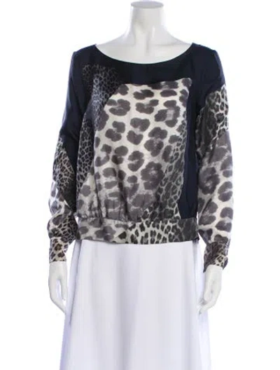 Pre-owned Dries Van Noten Silk Animal Print Blouse In Multi
