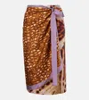 Dries Van Noten Silk Beach Cover-up In Brown