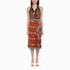 Dries Van Noten Sole Printed Ruffle Midi Skirt