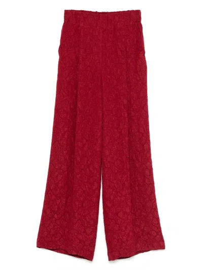 Dries Van Noten Silk Blend Pants In Red