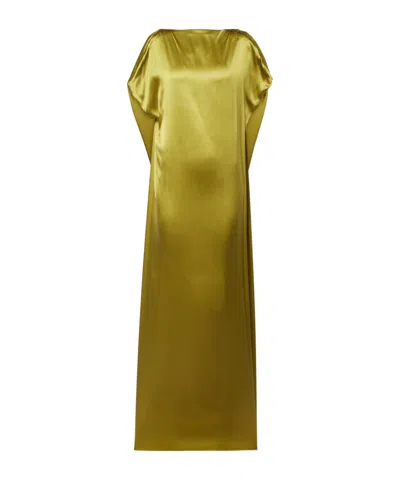 Dries Van Noten Silk-blend Satin Gown In Green