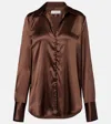 Dries Van Noten Collared Long-sleeved Shirt In Brown