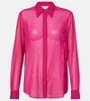 Dries Van Noten Silk-blend Shirt In Fuchsia