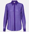 Dries Van Noten Silk-blend Shirt In Purple