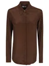 Dries Van Noten 9164 Collared Neck Long Sleeves Shirt In Brown