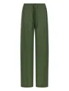 Dries Van Noten Cinched Waist Wide Leg Trousers In Green