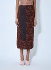 Dries Van Noten Spa Printed Chiffon Midi Wrap Skirt In Dark Brown