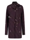 Dries Van Noten Silk Blousa With Crystals In Purple