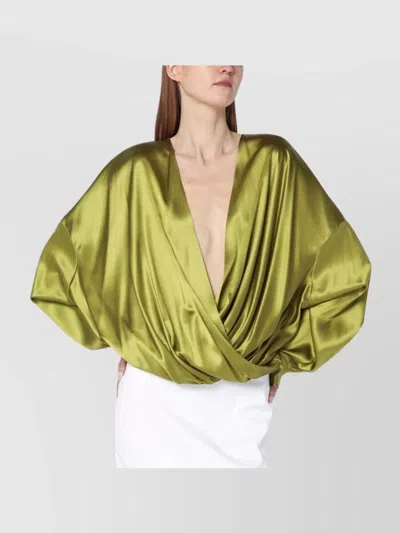 DRIES VAN NOTEN SILK BLOUSE LOOSE DEEP V-NECK